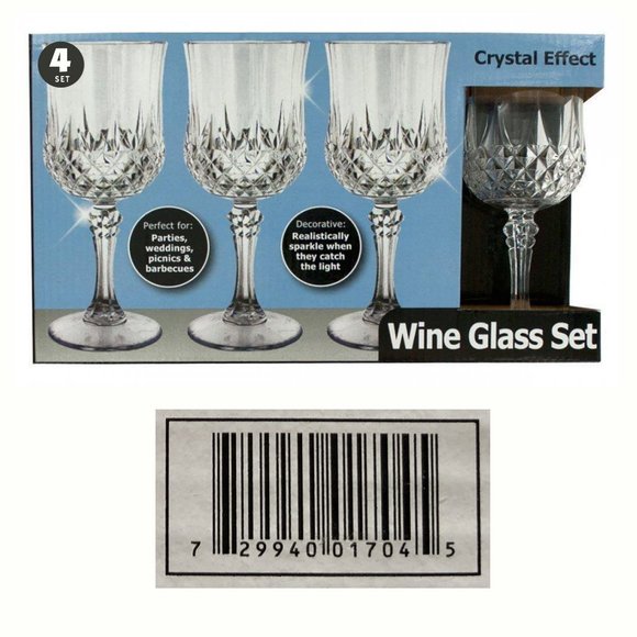 Crystal Effects Acrylic Wine Glass Two Sets of 8 Available - Picture 2 of 2